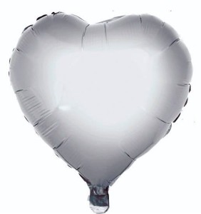 BALON 18" SERCE SREBRNE