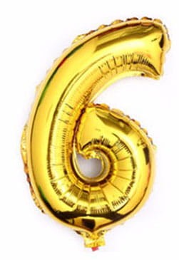 Balon foliowy cyfra"6"