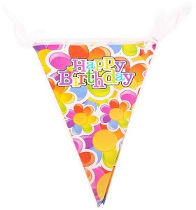 GIRLANDA PAPIEROWA HAPPY BIRTHDAY 3 M POMARAŃCZOWA