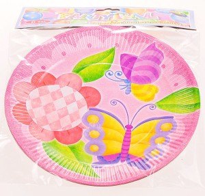 TALERZYKI PAPIEROWE MOTYL 23 CM 6SZT