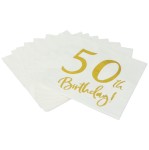 SERWETKI PAPIEROWE NA 50 URODZINY 10SZT ZŁOTE 50 TH BIRTHDAY!