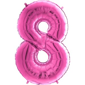 BALON 100CM CYFRA FUXIA GRABO 8