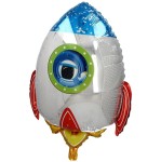 BALON 22" RAKIETA BIAŁA KOSMOS