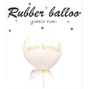 BALON Z TIULEM BIAŁY HAPPY BIRTHDAY ZESTAW 5SZT