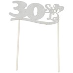 DEKORACJA NA TORT 30 STO LAT SREBRNA