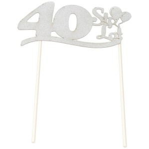 DEKORACJA NA TORT 40 STO LAT SREBRNA