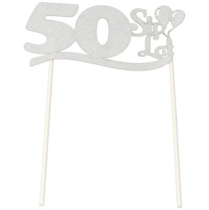 DEKORACJA NA TORT 50 STO LAT SREBRNA