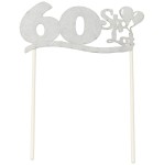 DEKORACJA NA TORT 60 STO LAT SREBRNA