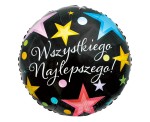 BALON FOLIOWY 18" WSZYSTKIEGO NAJLEPSZEGO CZARNY NA URODZINY