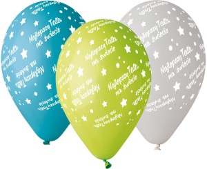 BALONY 12" PASTELOWE NAJLEPSZY TATA OPAK 5SZT
