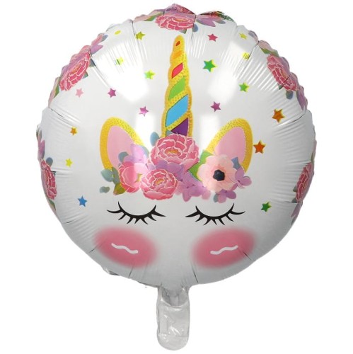balon jednorożec biały