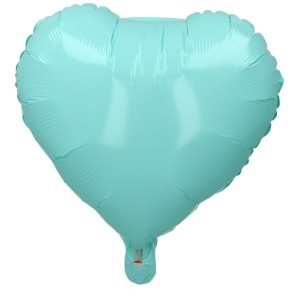 BALON 18" SERCE PASTELOWE MAT MIĘTOWE