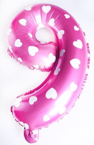 BALON 40CM CYFRA RÓŻ 9