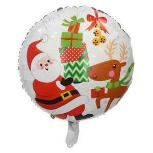 BALON 18" ŚWIĄTECZNY MIKOŁAJ Z PREZENTAMI