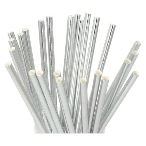 słomki błyszczące srebrne