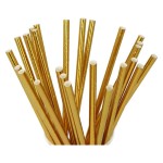 SŁOMKI PAPIEROWE BŁYSZCZĄCE ZŁOTA 25SZT SŁOMKI PAPIEROWE