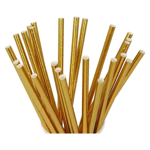 słomka papierowa złota