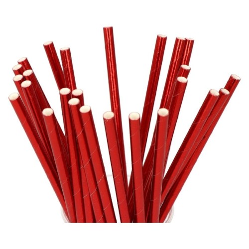słomki papierowe czerwone
