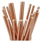 SŁOMKA PAPIEROWA BŁYSZCZĄCA GOLD ROSE 10SZT