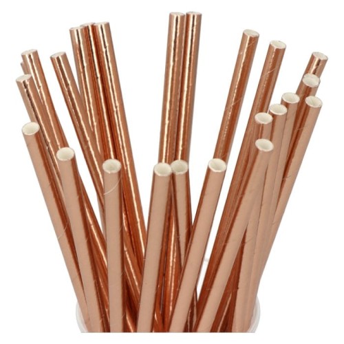 słomki papierowe gold rose