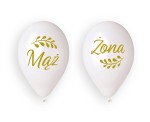 BALONY LATEKSOWE MĄŻ I ŻONA Z LISTKAMI 13", 4SZT