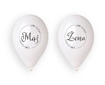 BALONY LATEKSOWE MĄŻ I ŻONA W KÓŁECZKU13", 4SZT