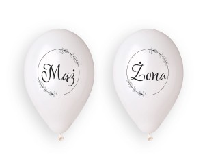 BALONY LATEKSOWE MĄŻ I ŻONA W KÓŁECZKU13", 4SZT