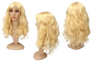 PERUKA DŁUGA KRĘCONA BLOND