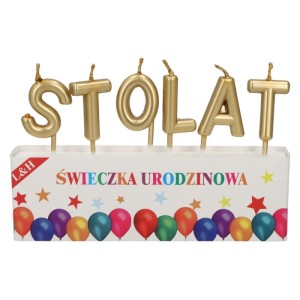 ŚWIECZKI URODZINOWE STO LAT ZŁOTE
