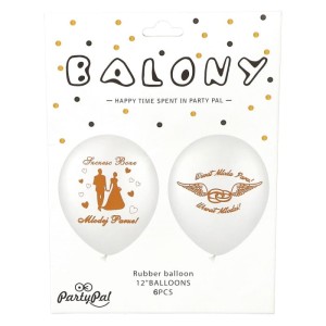 BALONY 12" SZCZĘŚĆ BOŻE WIWAT MŁODA PARA OPAK 6SZT