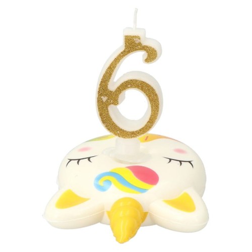 świeczka urodzinowa brokatowa 6