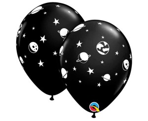 BALONY LATEKSOWE CZARNE KOSMOS 11" 25SZT