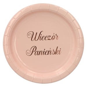 TALERZYKI PAPIEROWE GOLD ROSE WIECZÓR PANIEŃSKI 17,5CM 6SZT