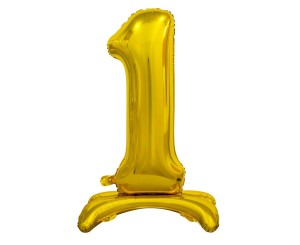 BALON FOLIOWY CYFRA 1, STOJĄCA,B&C 74 CM,ZŁOTA