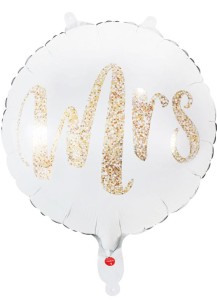 BALON FOLIOWY 45CM BIAŁY MRS