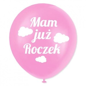 BALON LATEKSOWY 12" MAM JUŻ ROCZEK RÓZOWY 100SZT
