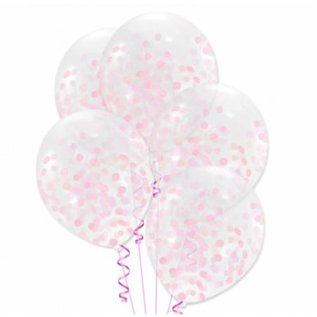 balony z rózowym konfetti