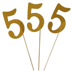 TOPPER NA TORT BROKATOWY ZŁOTA 5 3SZT