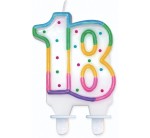ŚWIECZKA LICZBA 18 URODZINY KROPECZKI