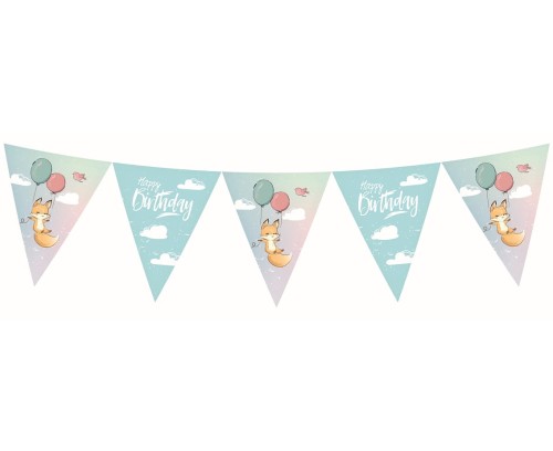 banner urodzinowy z liskiem