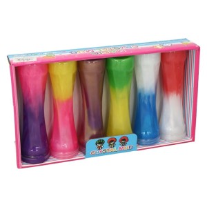 GLUTEK SLIME TĘCZOWY Z BROAKTEM MIX 6SZT