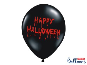 BALONY 30CM HAPPY HALLOWEEN PASTEL BLACK