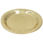TALERZYKI PAPIEROWE ZŁOTO 23CM, 6SZT