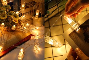 LAMPKI DEKORACYJNE SPINACZE 10 LED KLAMERKI NA ZDJĘCIA