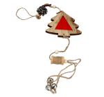 ZAWIESZKA DREWNIANA CHOINKA Z SZYSZKĄ NA BOŻE NARODZENIE