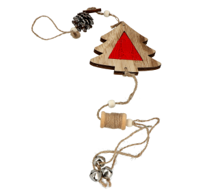 ZAWIESZKA DREWNIANA CHOINKA Z SZYSZKĄ NA BOŻE NARODZENIE