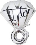 BALON PIERŚCIONEK DIAMENT I DO 50X70CM SREBRNY