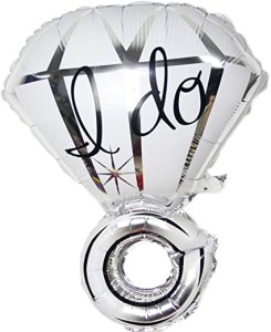 BALON PIERŚCIONEK DIAMENT I DO 50X70CM SREBRNY
