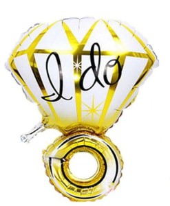 BALON PIERŚCIONEK DIAMENT I DO 50X70CM ZŁOTY