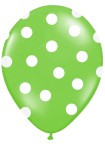 BALONY LATEKSOWE ZIELONE W KROPKI 6SZT 12"